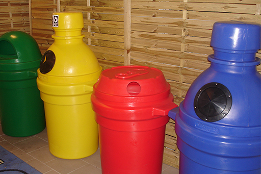 Containers for recycling glass, paper and other materials
